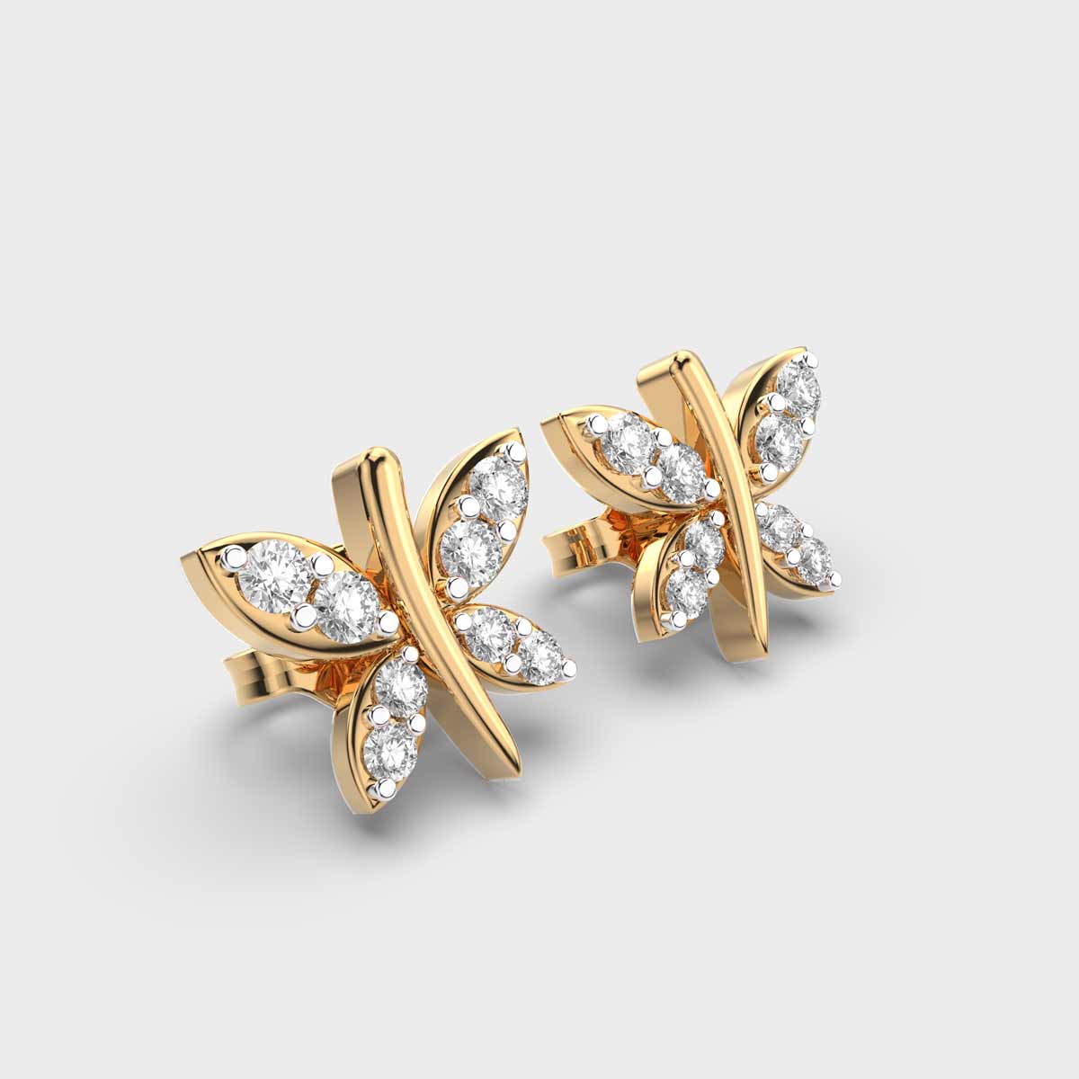 Gyrating Flies Diamond Studs