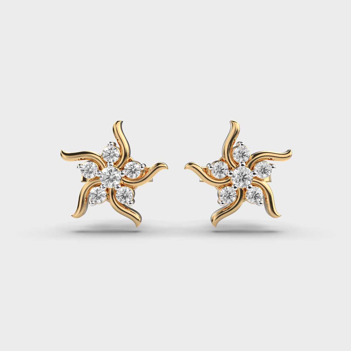 Fire and Flame Diamond Studs