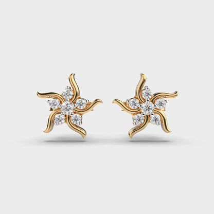 Fire and Flame Diamond Studs