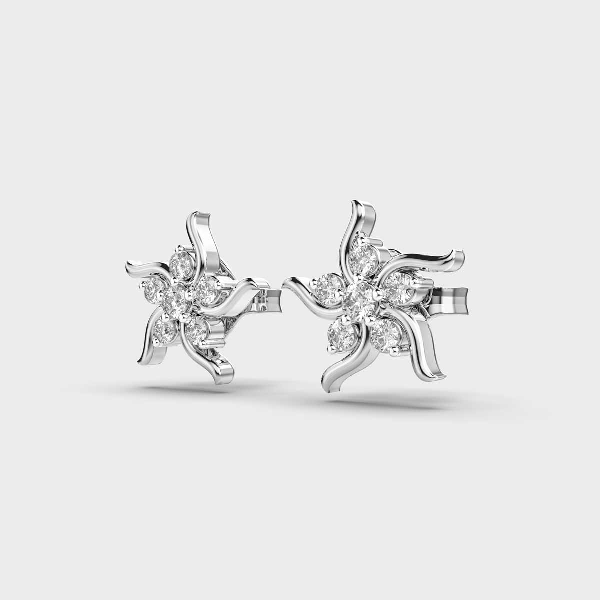 Fire and Flame Diamond Studs