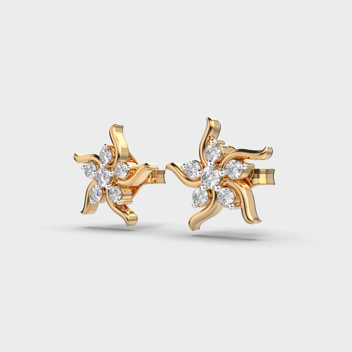 Fire and Flame Diamond Studs