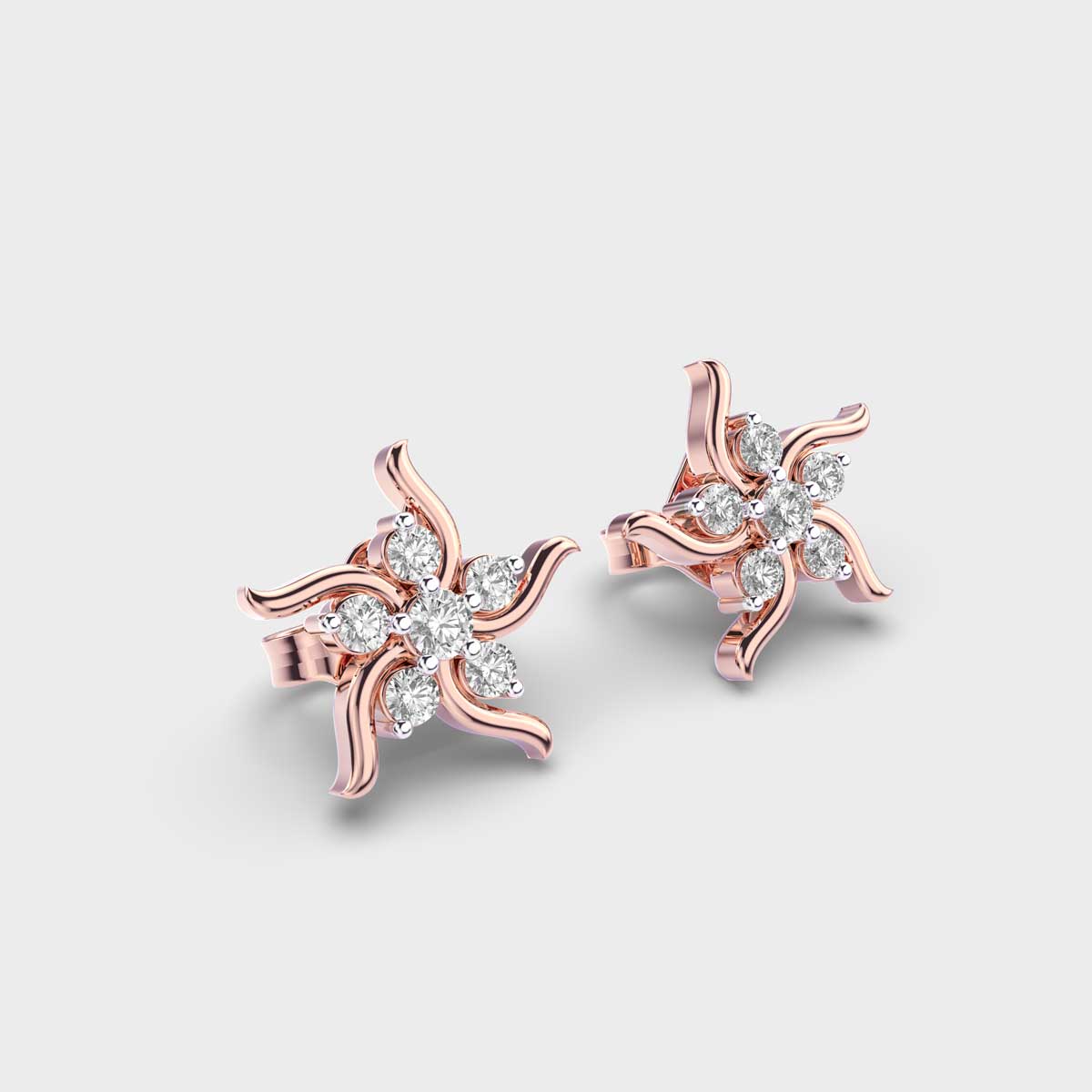 Fire and Flame Diamond Studs