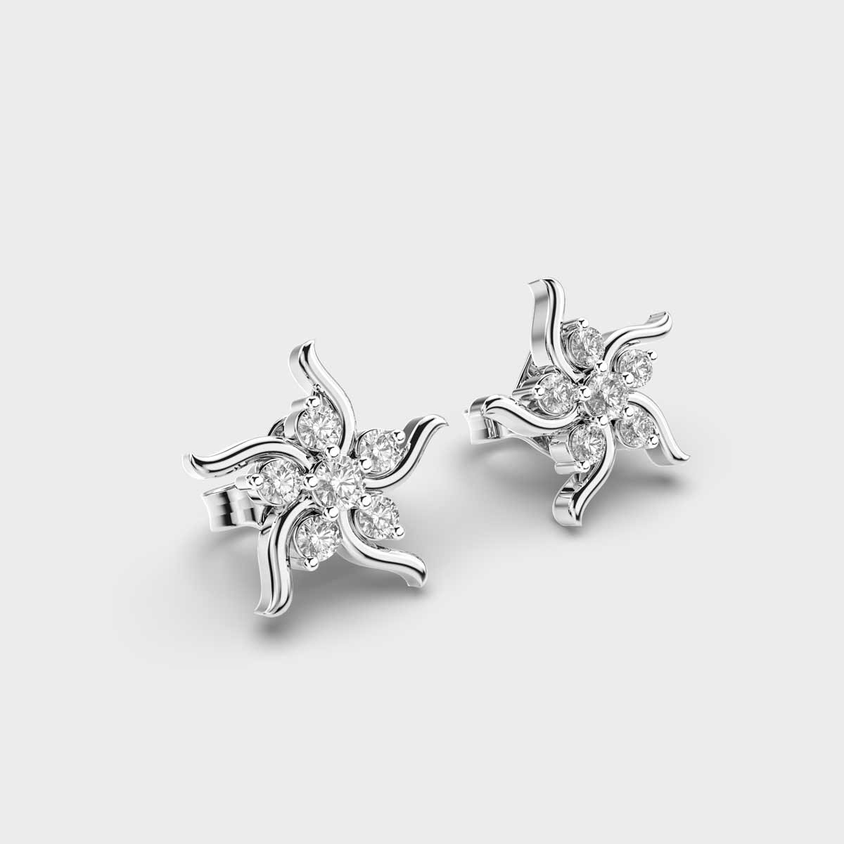 Fire and Flame Diamond Studs