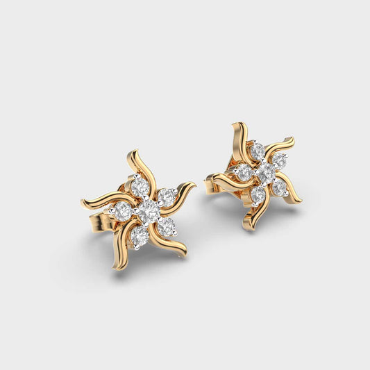 Fire and Flame Diamond Studs