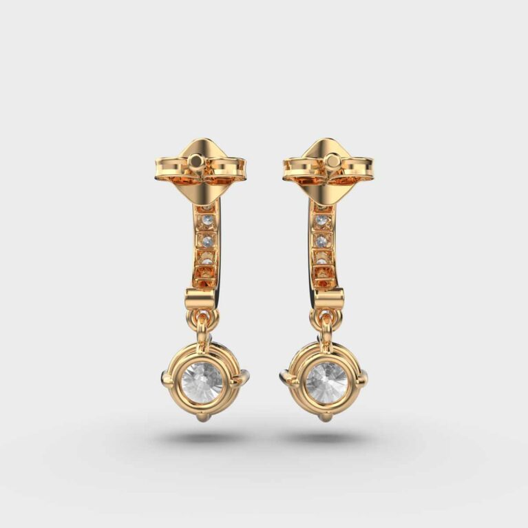 Hanging Solitaire Diamond Earrings