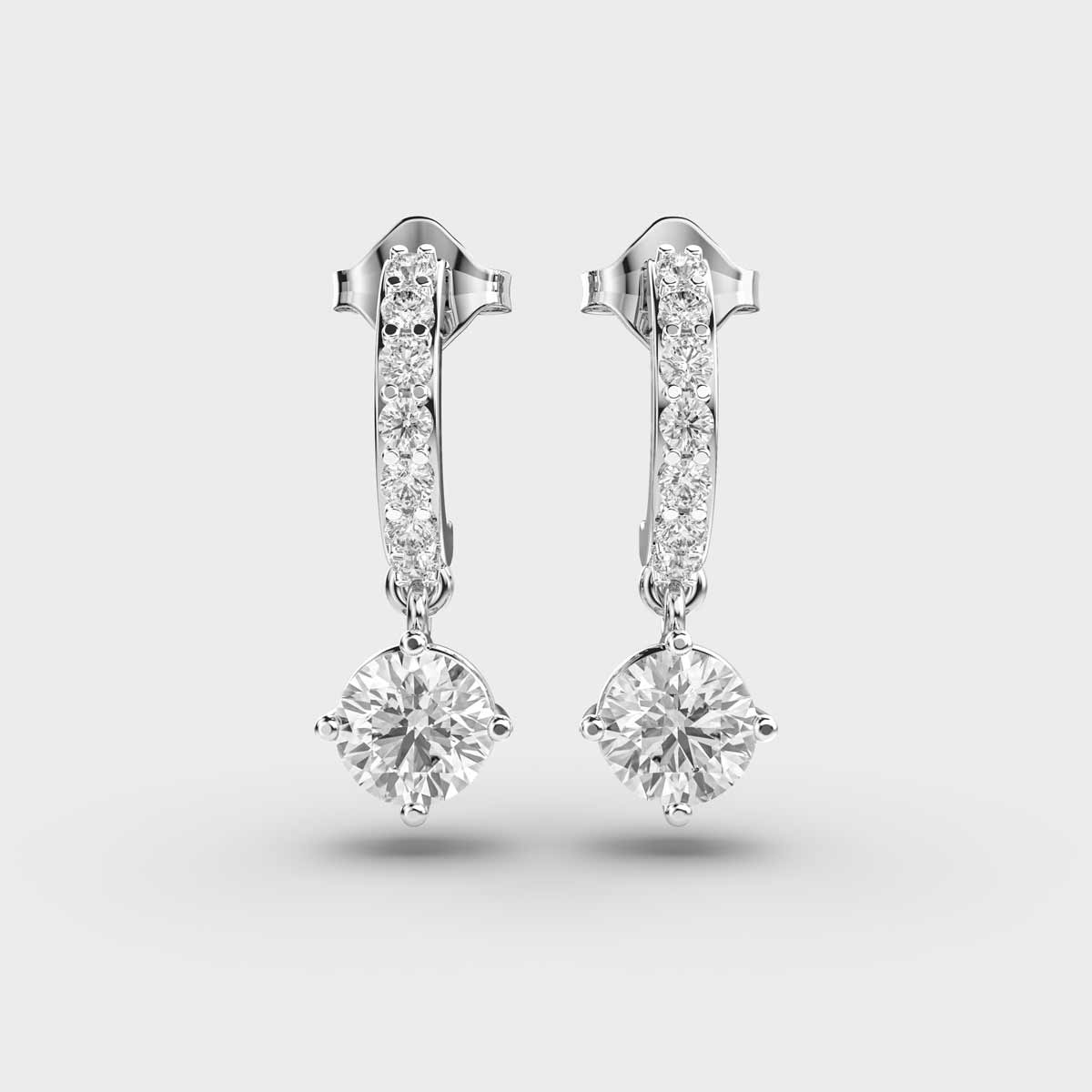 Hanging Solitaire Diamond Earrings