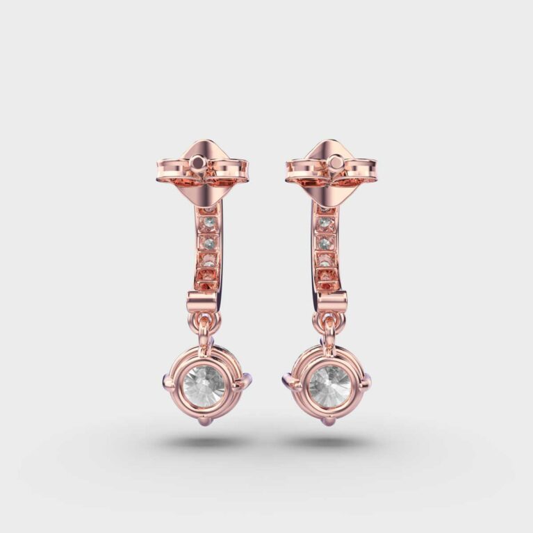 Hanging Solitaire Diamond Earrings