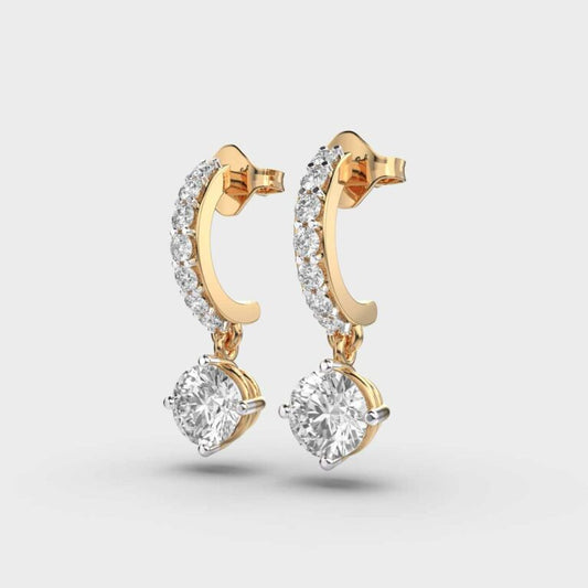 Hanging Solitaire Diamond Earrings