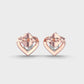 Solitaire in Heart Kids Diamond Studs