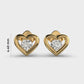 Solitaire in Heart Kids Diamond Studs