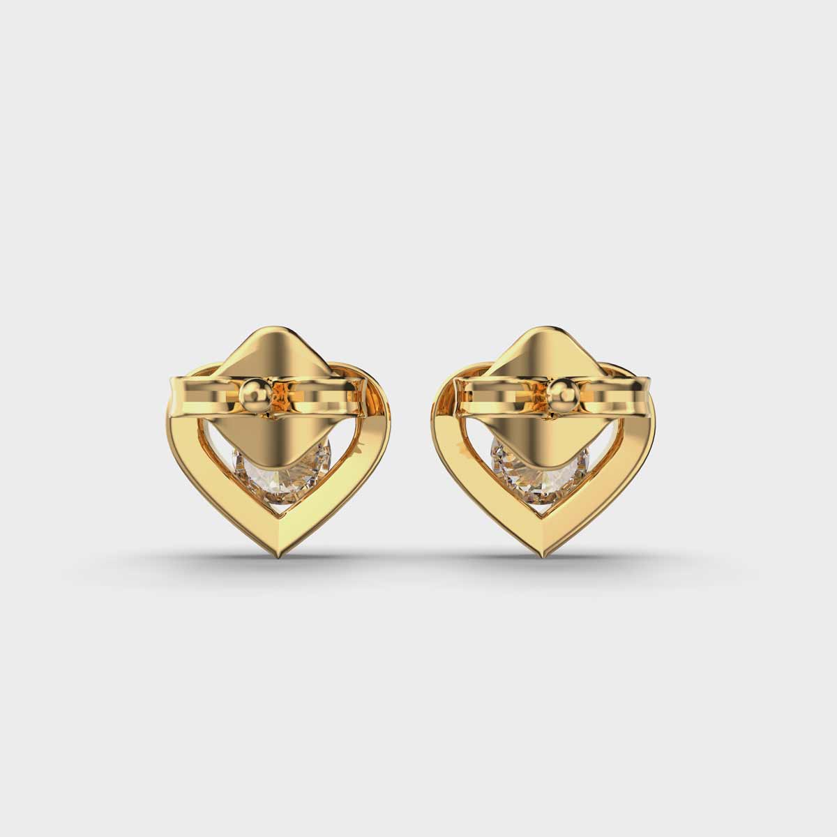Solitaire in Heart Kids Diamond Studs