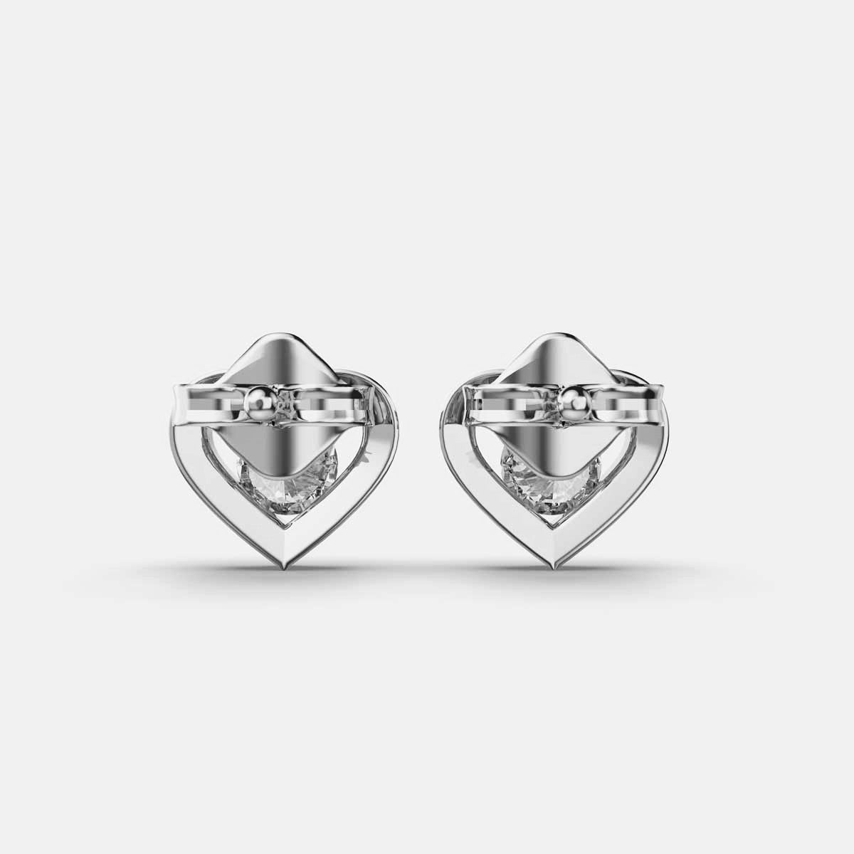 Solitaire in Heart Kids Diamond Studs