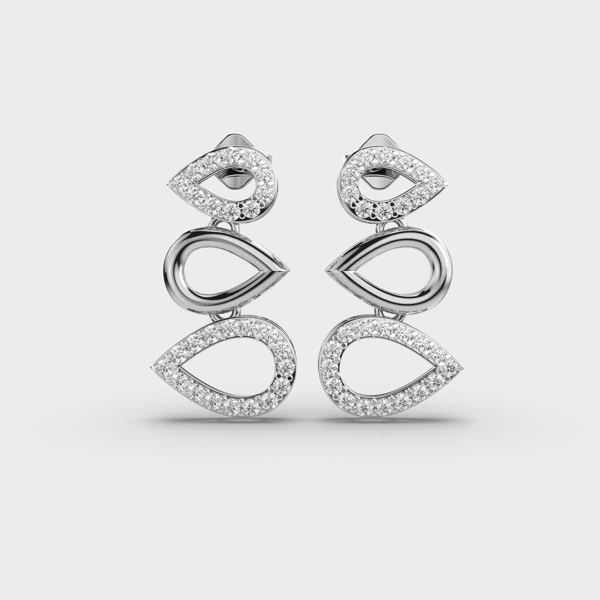Stack of Drops Diamond Earrings