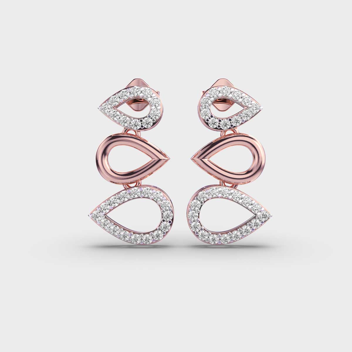 Stack of Drops Diamond Earrings
