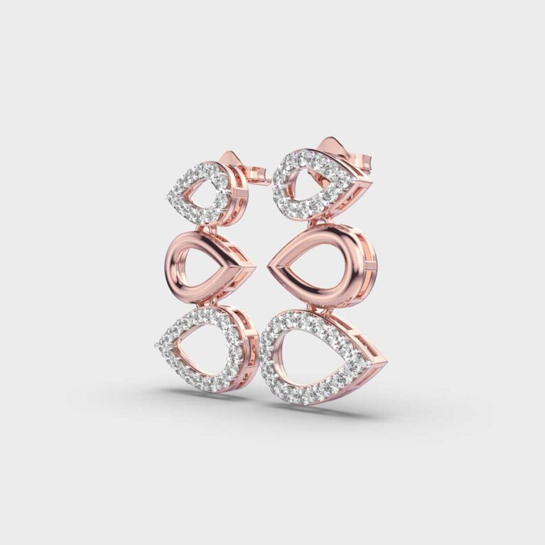 Stack of Drops Diamond Earrings