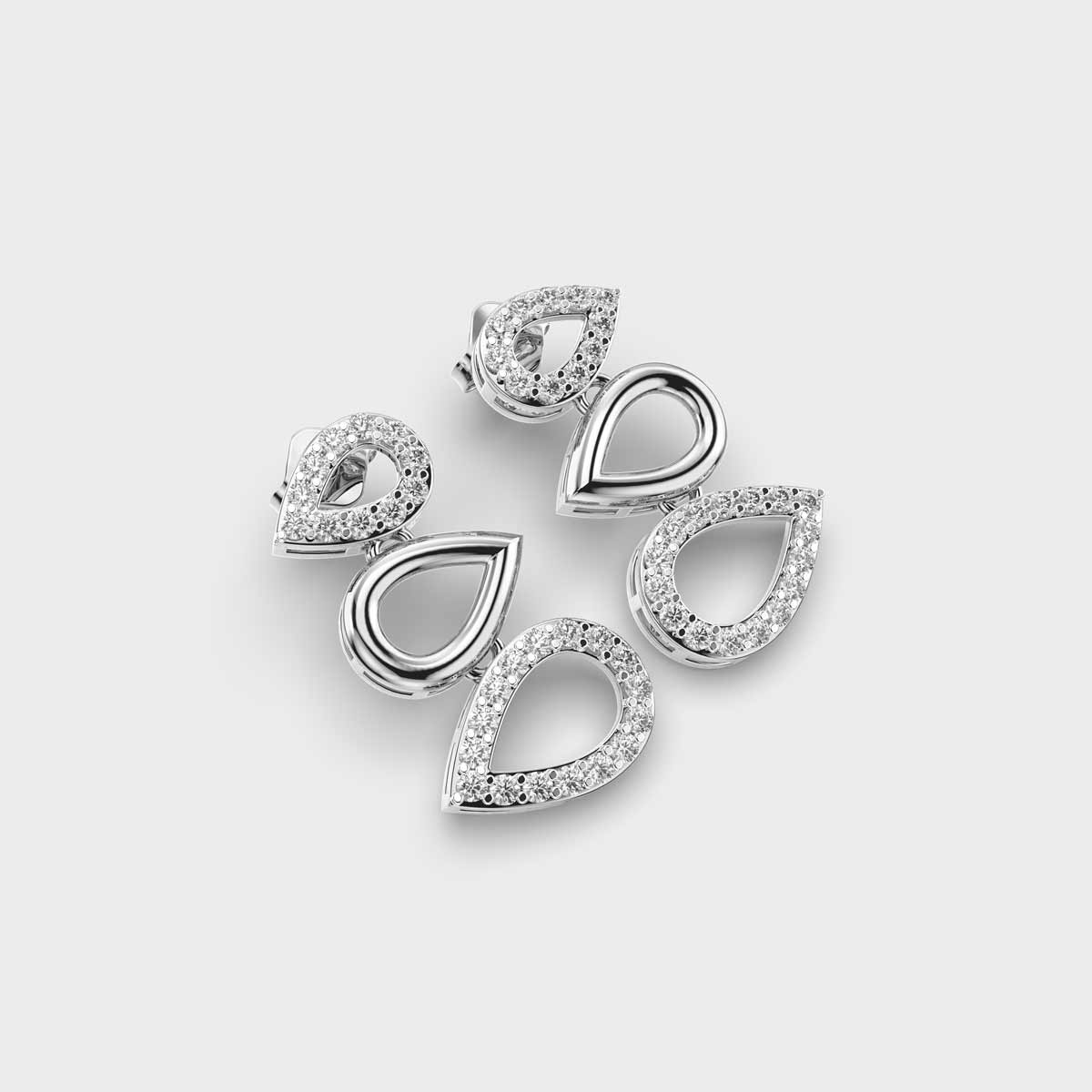 Stack of Drops Diamond Earrings