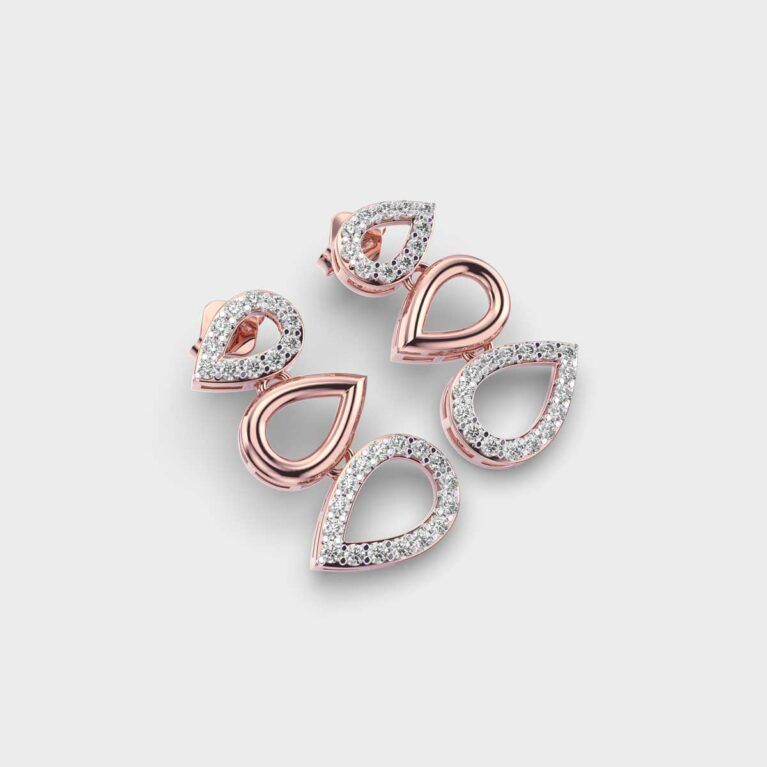 Stack of Drops Diamond Earrings