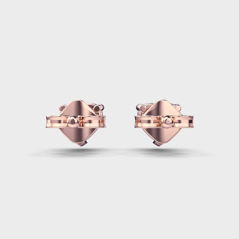 1 Carat Heart Solitaire Studs