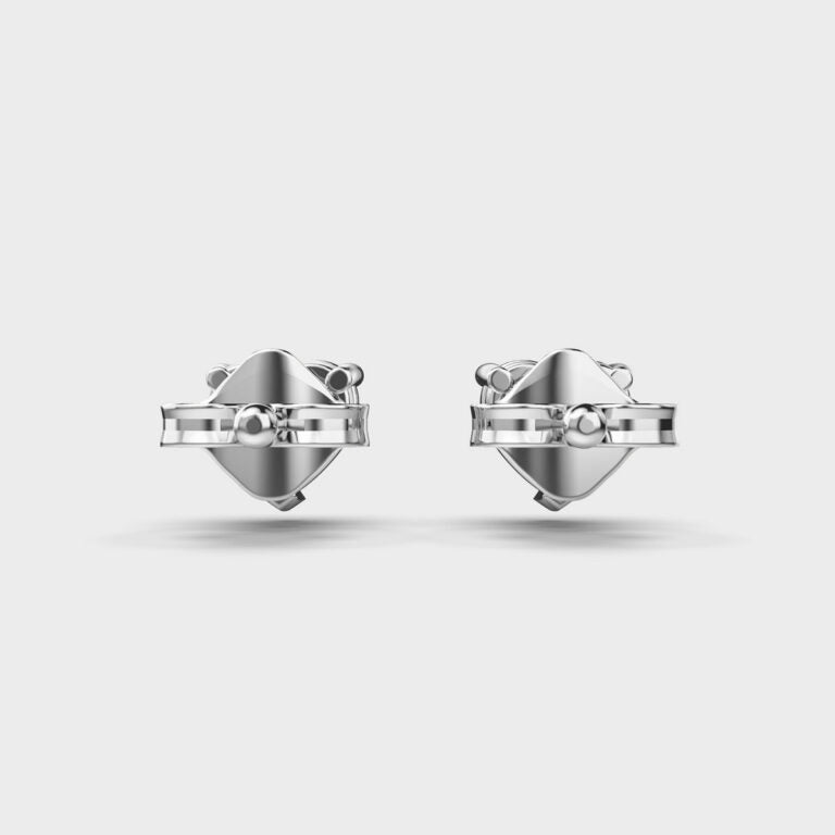 1 Carat Heart Solitaire Studs