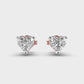 1 Carat Heart Solitaire Studs
