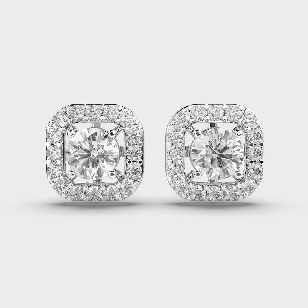 1.2 Carat Solitaire in Cushion Diamond Studs