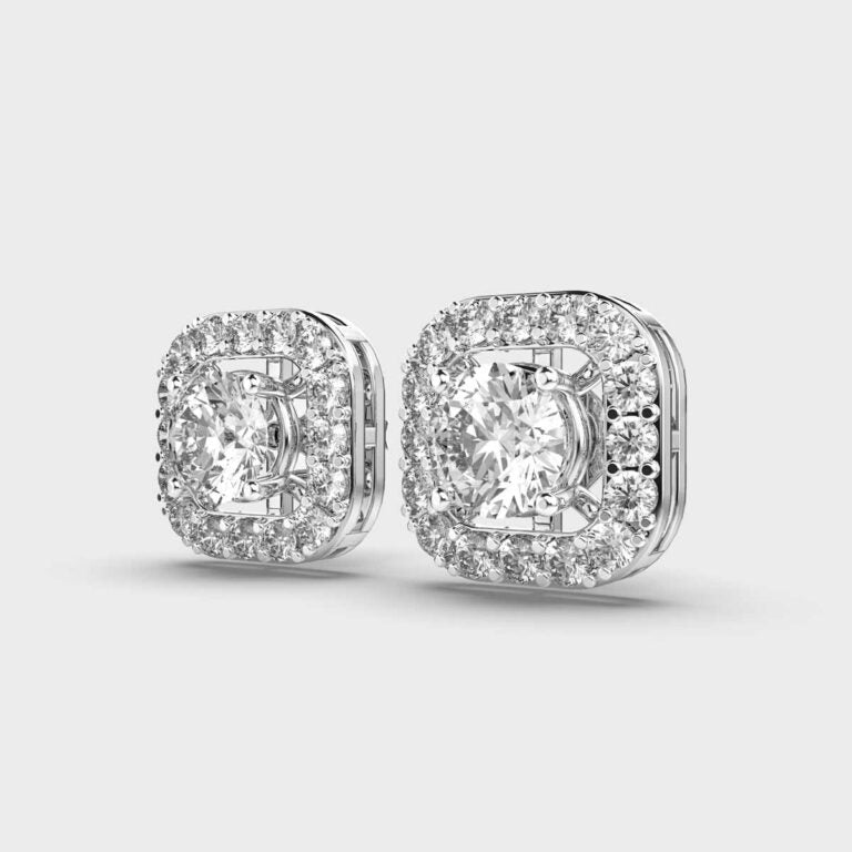 1.2 Carat Solitaire in Cushion Diamond Studs