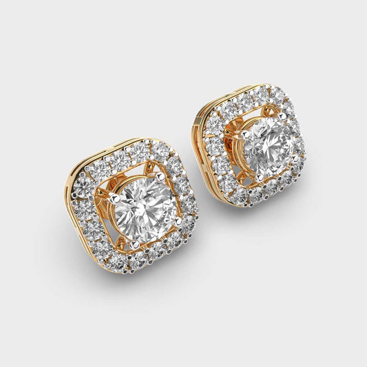 1.2 Carat Solitaire in Cushion Diamond Studs