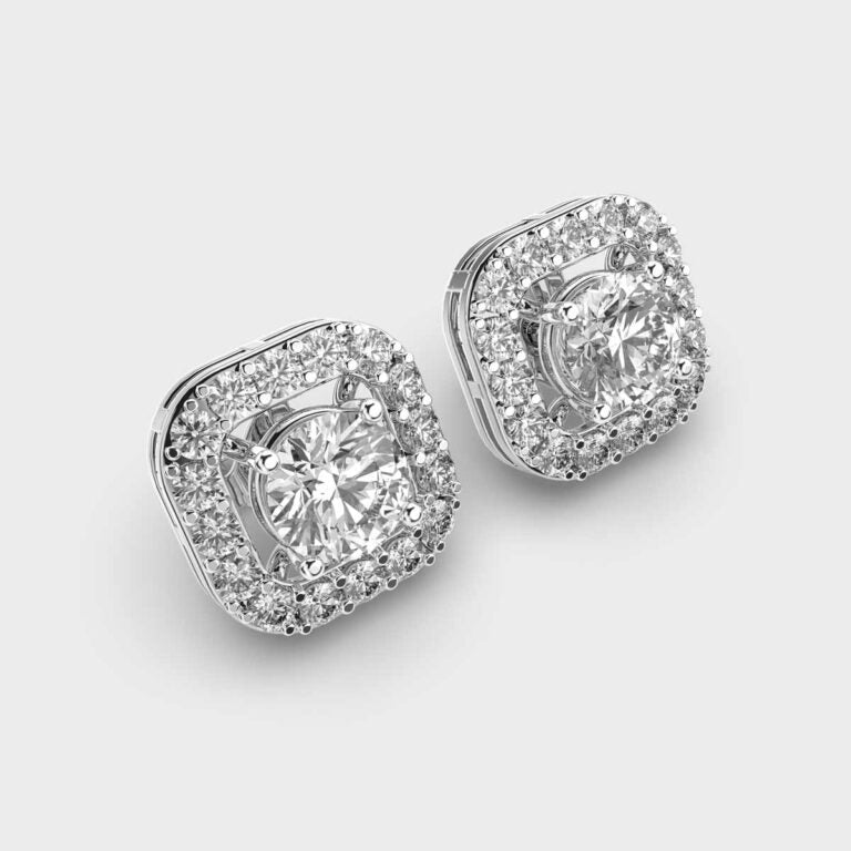 1.2 Carat Solitaire in Cushion Diamond Studs
