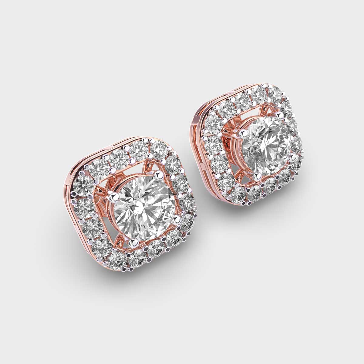 1.2 Carat Solitaire in Cushion Diamond Studs