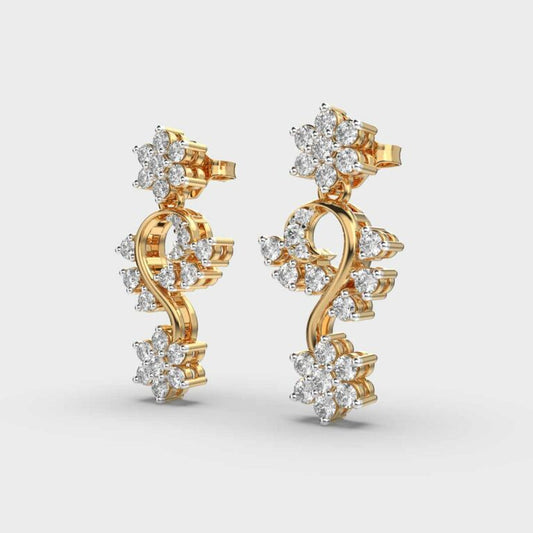 Intricate Flora Diamond Danglers