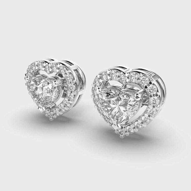Classic Heart Diamond Studs