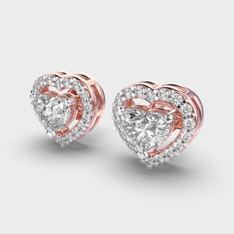 Classic Heart Diamond Studs
