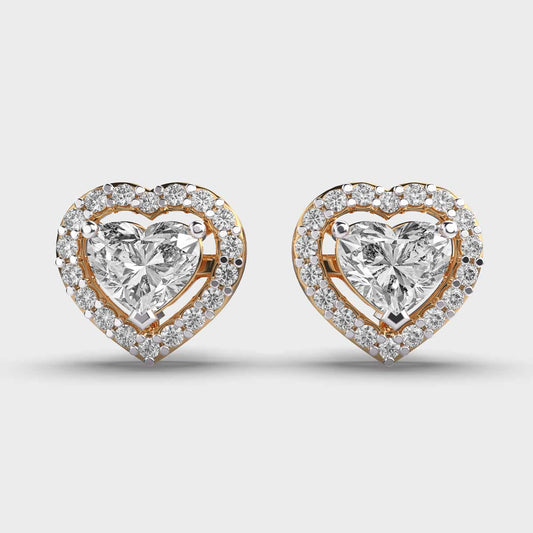Classic Heart Diamond Studs