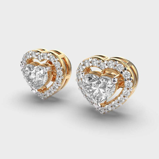 Classic Heart Diamond Studs