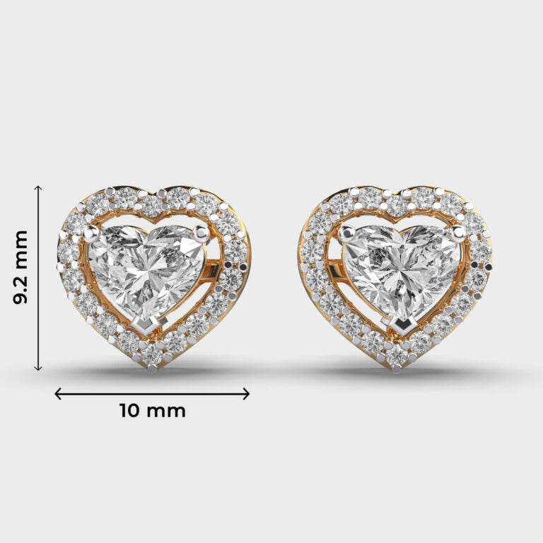 Classic Heart Diamond Studs