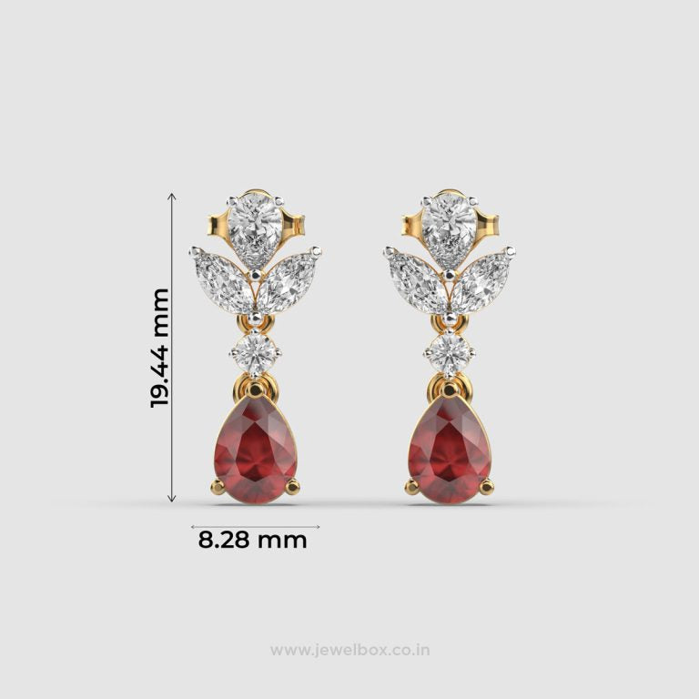 Youthful Ruby and Diamond Danglers