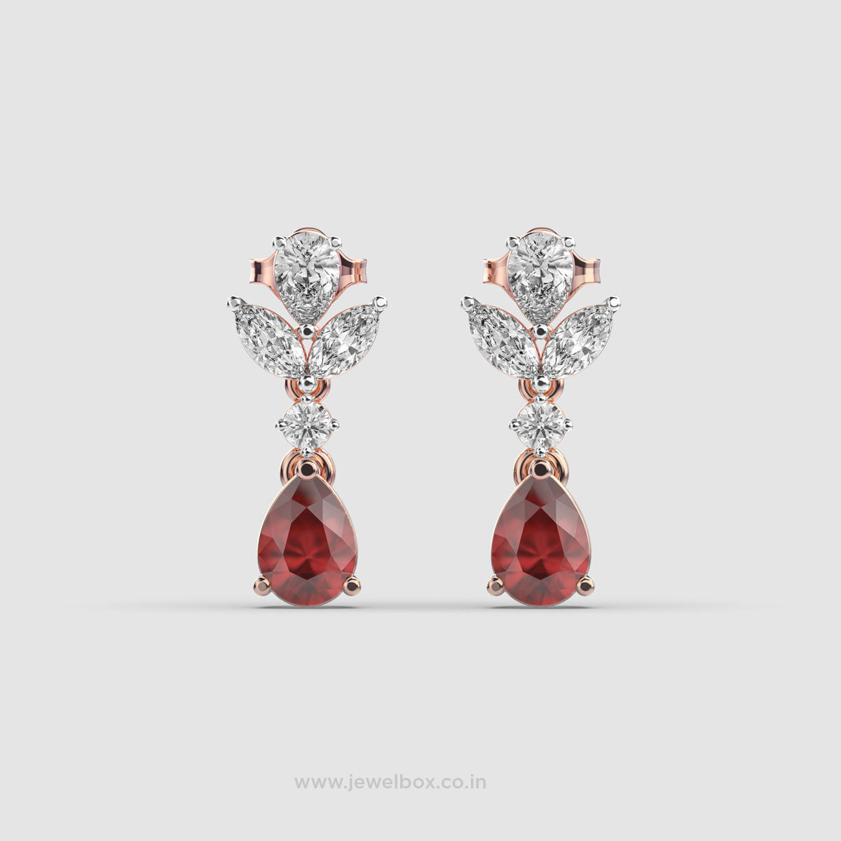 Youthful Ruby and Diamond Danglers