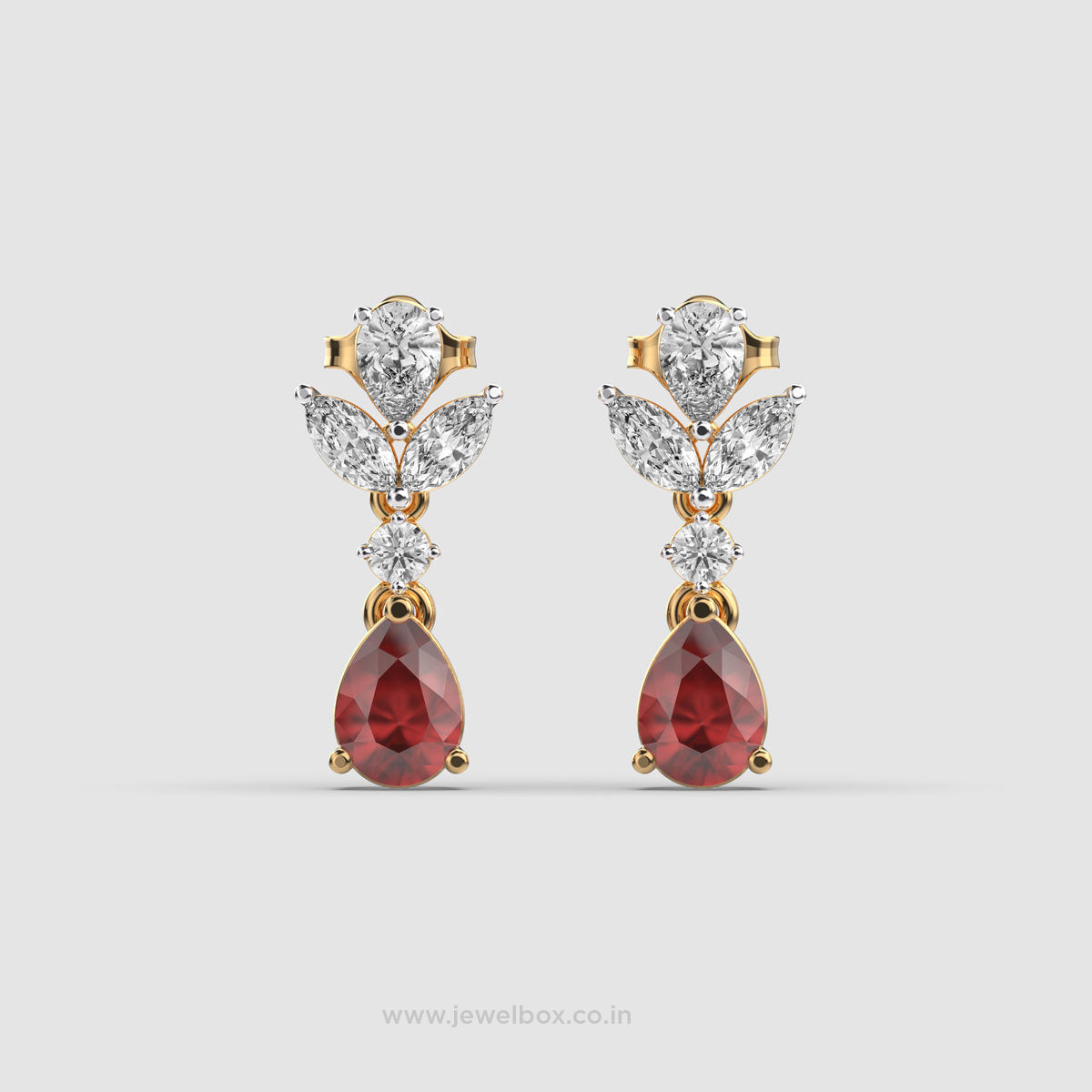 Youthful Ruby and Diamond Danglers