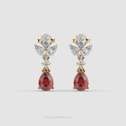 Youthful Ruby and Diamond Danglers