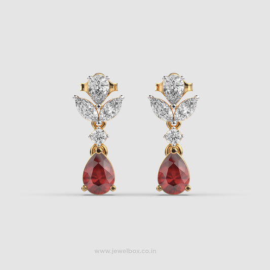 Youthful Ruby and Diamond Danglers