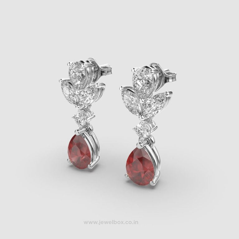 Youthful Ruby and Diamond Danglers