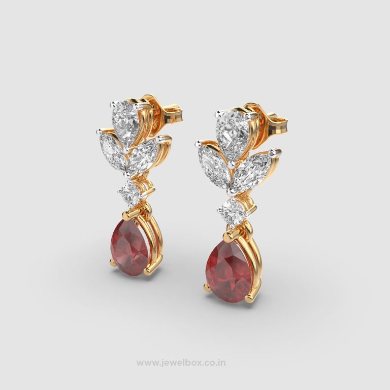 Youthful Ruby and Diamond Danglers