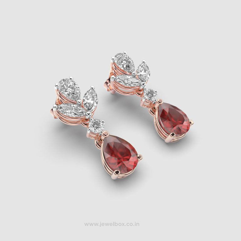 Youthful Ruby and Diamond Danglers