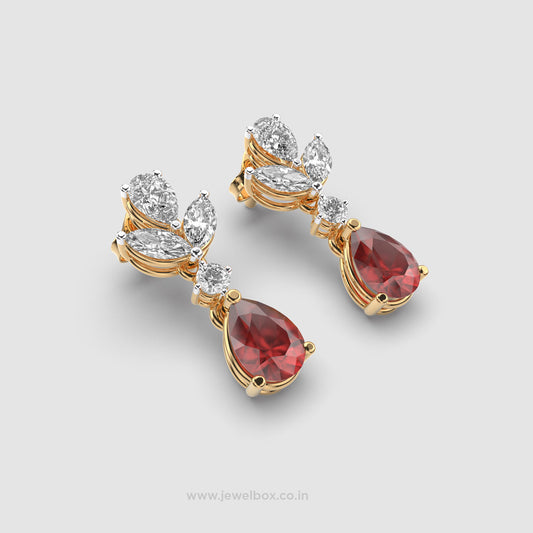 Youthful Ruby and Diamond Danglers