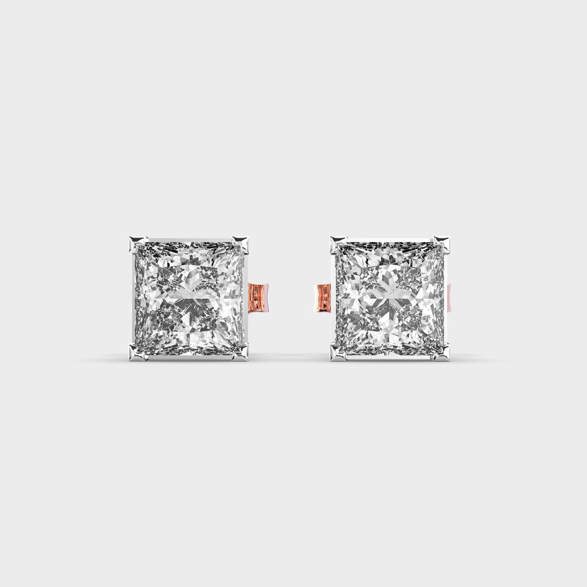 1 Carat Classic Princess Solitaire Studs