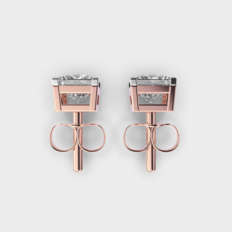 1 Carat Classic Princess Solitaire Studs