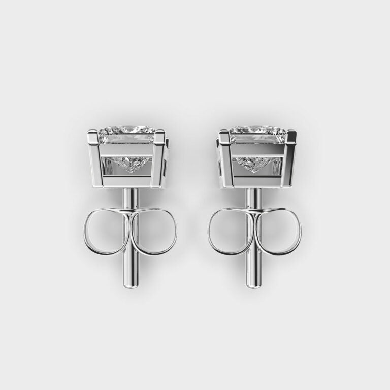1 Carat Classic Princess Solitaire Studs