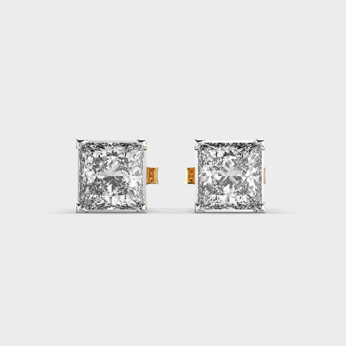 1 Carat Classic Princess Solitaire Studs