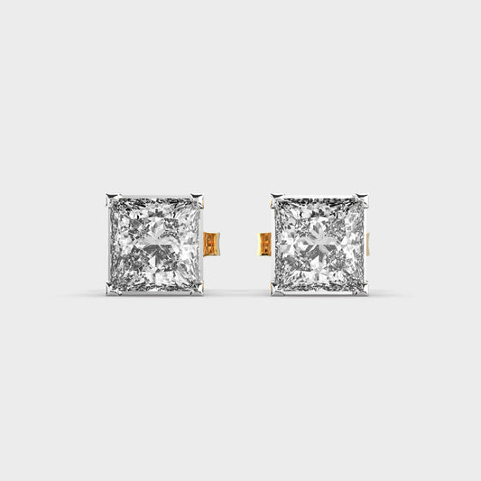 1 Carat Classic Princess Solitaire Studs