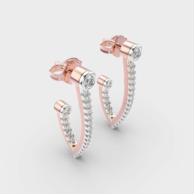Linear Dangle Diamond Earrings